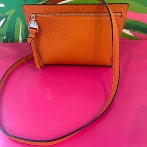 Longchamp cross body, deep orange brand new with tags